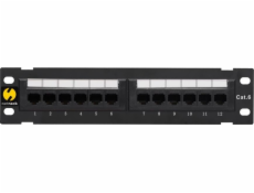 NetRack Patch panel Naścienny 10 12-portów Kat. 6 UTP LSA zo wspornikiem (104-15)