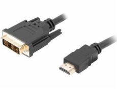 Lanberg CA-HDDV-10CC-0030-BK LANBERG HDMI (M) na DVI-D (M) (18+1) kábel 3m, čierny, pozlátené konektory