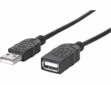 Kábel USB Manhattan USB-A - USB-A 1 m Czarny (308519)