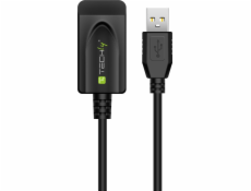 Kabel USB Techly USB-A - USB-A 20 m Czarny (IUSB-REP220TY3)