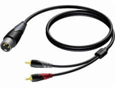 XLR audio kabel samec - 2X RCA / CINCH samec 1,5m