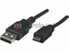 Kábel USB Manhattan USB-A - microUSB 1.8 m Czarny (307178)