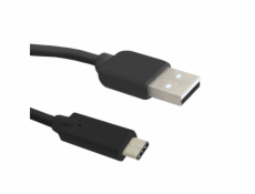 Kabel USB Qoltec USB-A - USB-C 0.25 m Czarny (50496)