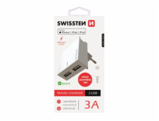 Swissten Síťový Adaptér Smart Ic 2X Usb 3A Power + Datový Kabel Usb / Lightning Mfi 1,2 M Bílý