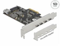 PCI Express x4 Karte zu 4 x USB Type-C + 1 x USB Typ-A - SuperSpeed USB 10 Gbps - Low Profile Formfaktor, USB-Controller