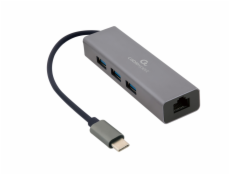 Gembird USB-C GBit adapter + 3x USB 3.1