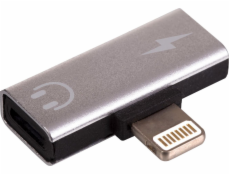 Adapter USB Akyga Lightning - Lightning x2 Srebrny  (AK-AD-64)