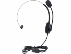 MANHATTAN Sluchátka s mikrofonem Mono USB Headset, černá