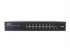 Switch Adex ADS216GRP-VPO-2FO-RM managovatelný, 16x GLAN, 15x PoE-in reverzní, 1x PoE-out, 2x SFP