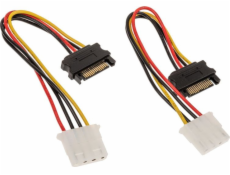 Adaptér SATA na 4pin Molex - 15 cm 2 ks