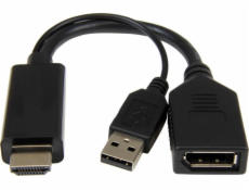 Gembird adaptér DisplayPort (M) na HDMI (F), 4K aktívny, kábel 0.1m, čierny