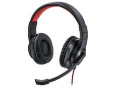 HAMA headset PC stereo HS-USB400/ drátová sluchátka + mikrofon/ USB/ citlivost 100 dB/mW/ černý