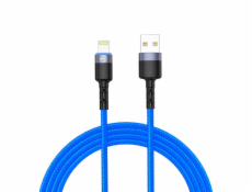 Tellur dátový kábel USB na svietidlo s LED svetlom, 3A, 1.2m Blue