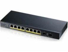 Zyxel GS1100-10HP v2 10-port Desktop Gigabit PoE Switch, 8x gigabit PoE RJ45, 2x SFP, 120W PoE budget