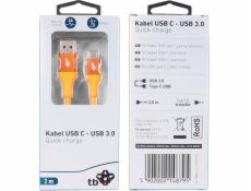 TB USB 3.0/USB-C 2m premium 3A oranžový