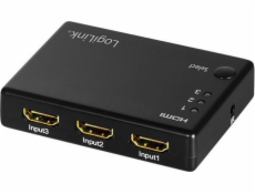 Prepínač logilink logiLink Switch HDMI 3x1-Port, 1080p/60Hz, HDCP, CEC, RC, Smal