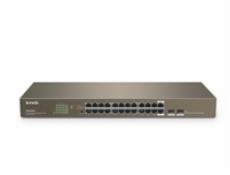 Tenda TEG1024F - 22-port Gigabit Ethernet Switch + 2x Combo SFP/RJ45, 10/100/1000 Mbps, Fanless, Rackmount, Kov