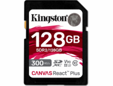 Kingston 128GB Canvas React Plus SDXC UHS-II 300R/260W U3 V90 for Full HD/4K/8K