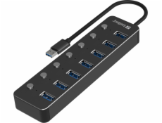 Sandberg USB-A HUB, 7x USB 3.0, černý