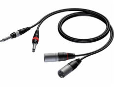 2X XLR samec kabel - 2X 6,3MM Mono 3M samec konektor