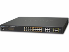 Planet GS-4210-16P4C PoE switch L2/L4, 20(16 PoE)x 1000Base-T, 4x SFP, Web/SNMPv3, ext 10Mb/s, 802.3at-220W