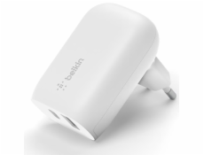 Belkin Duální nástěnná nabíječka Power Delivery PPS - 25W USB-C & 12W USB-A, bílá