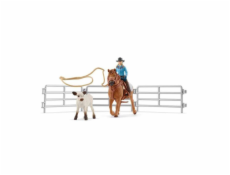 Schleich Farm World     42577 Cowgirl Team Roping Fun