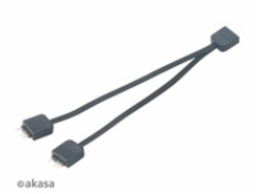 AKASA rozbočovač pro RGB LED 1x female/2x male, 2ks v balení, černá