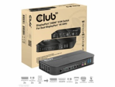 Club3D síťový přepínač - Switch, DP/HDMI KVM Switch - Dual DP 4K 60Hz