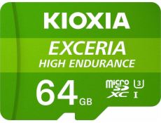 Karta Kioxia Exceria High Endurance MicroSDXC 64 GB Class 10 UHS-I/U3 A1 V30 (LMHE1G064GG2)