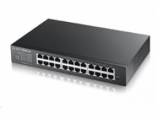 Zyxel GS1900-24E 24-port Desktop Gigabit Web Smart switch: 24x Gigabit metal, IPv6, 802.3az (Green), fanless, rack kit