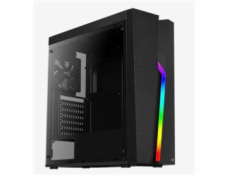 Aerocool MLG Bolt, skrinka ATX, RGB LED ventilátor, čierna, bez zdroja