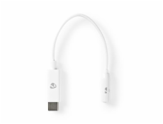 NEDIS USB-C adaptér/ USB-C Zástrčka – 3,5 mm jack zásuvka/ bílý/ 15cm