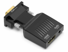 XtendLan Adaptér VGA (M) na HDMI (F), do 1080p,  audio propojením (konektor 3.5mm, F)