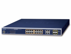 PLANET GS-4210-16UP4C PoE L2/L4 switch, 16xGE, 4x1G SFP, ultra PoE 802.3bt 95/400W, extend. mod 10Mb@250m