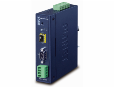 PLANET průmyslový konvertor RS-232/422/485 na IP, 1x COM, 1x 100Base-FX/SFP, 9-48VDC, -40~+75°C, IP30, SNMP+Telnet