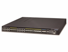 Planet XGS3-24242(v3) L3 switch, 8x1Gb, 24xSFP, 4x 10G SFP+, DDM, IP/HW stack, RIP/OSPF/BGP/VRRP, 2x power-in