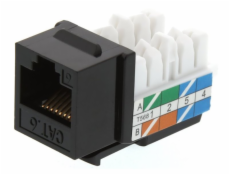 XtendLan Keystone jack RJ45 UTP narážecí, Cat6, černý