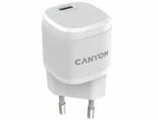 CANYON nabíječka do sítě H-20-05, 1x USB-C PD 20W, bílá