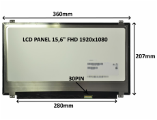 LCD PANEL 15,6  FHD 1920x1080 30PIN MATNÝ IPS / ÚCHYTY NAHOŘE A DOLE