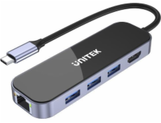 UNITEK HUB USB-C 3.1 RJ-45 3XUSB-A HDMI 4K PD100W