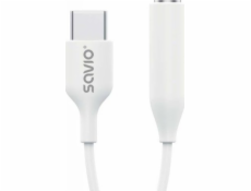 USB Type 3.1 C (M) – Jack 3.5mm (F) Audio adapter White SAVIO AK-52