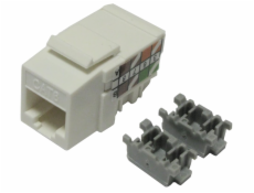 XtendLan Keystone jack RJ45 narážecí, Cat 6, UTP, bílý, 90 st., narážení shora