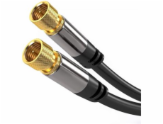 PremiumCord Satelitní antenní HQ kabel F male - F male (135 dB) 4x stíněný 3m