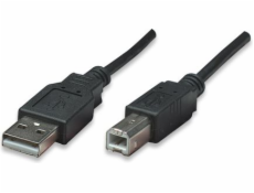 Kábel USB Manhattan USB-A - 0.5 m Czarny (374507)