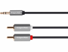 Kabel Kruger&Matz Jack 3.5mm - RCA (Cinch) x2 1.8m srebrny (5070)