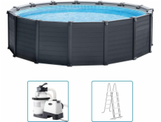 Frame Pool Set Graphit O 478 x 124cm, Schwimmbad