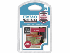 Dymo D1 Vinylband High Perf. 12 mm x 3 m biela na cervena