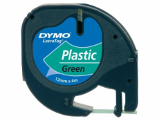 Dymo LetraTag Green Plastic 12 mm x 4 m