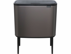 Brabantia Waste Bin Bo Touch Bin Platinum, 3 x 11 L